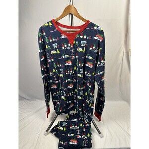 Wondershop Mens Gnomes Happy Holiday Sleepwear Pajama Set Size XL Tall Navy Blue